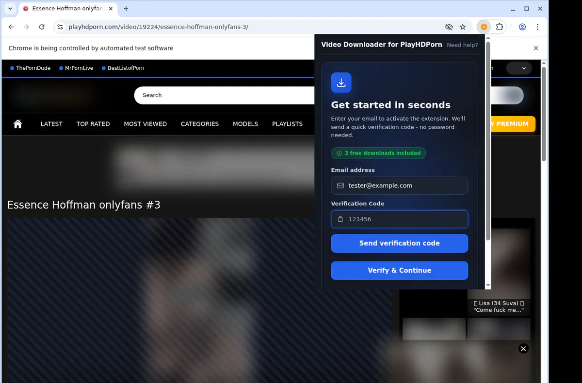Playhdporn Video Downloader browser extension screenshot 4